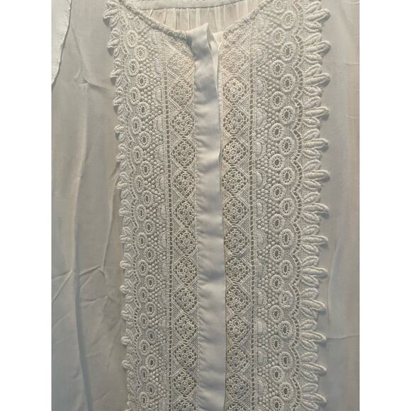 Anthropologie Maeve Ivory Crescent Street Crochet Blouse size 4 - Picture 4 of 10